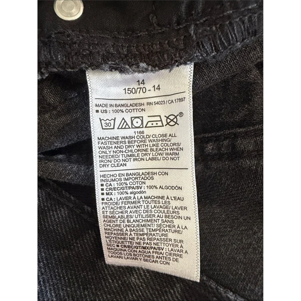 Old Navy Super Baggy Jeans Girls 14 Black Baggy Wide Leg Y2K NWT
